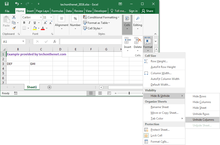 Unhide Columns Not Working In Excel For Mac